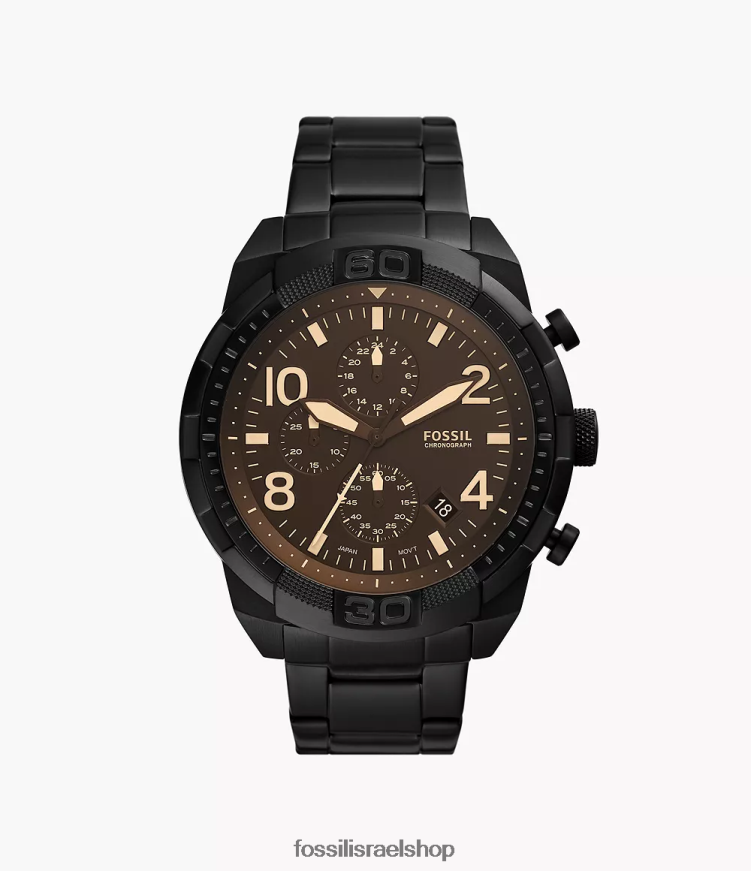 Fossil גברים שעון ברונסון כרונוגרף נירוסטה L8J0B61342 שעון שָׁחוֹר