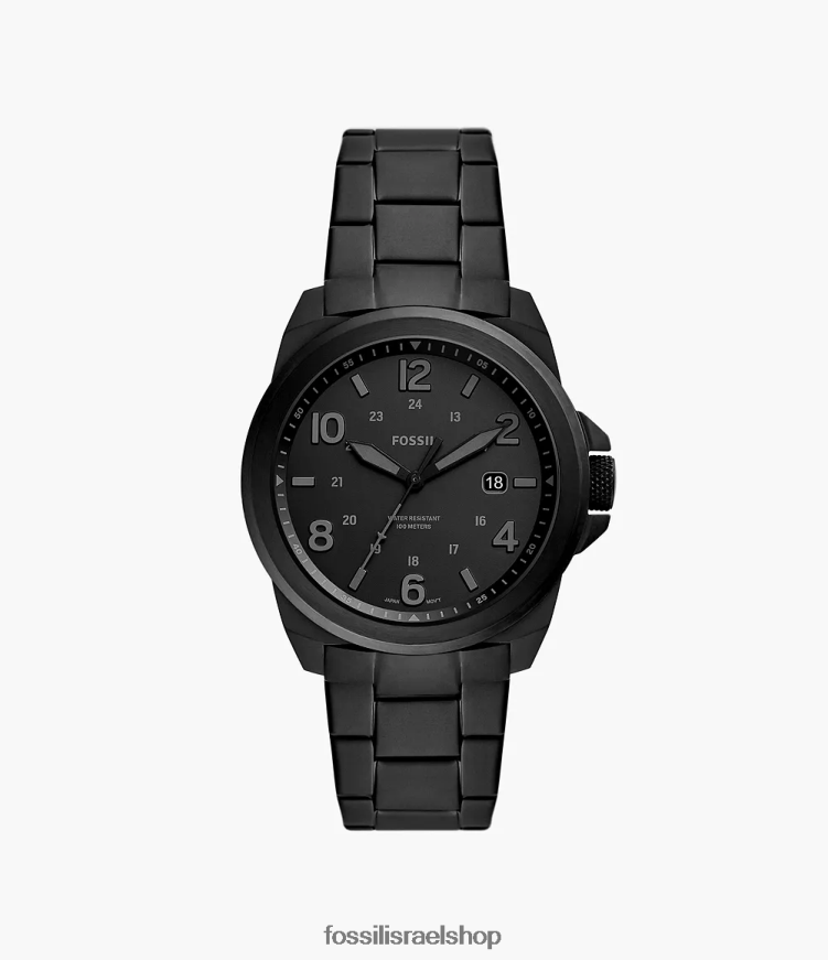 Fossil גברים שעון נירוסטה תלת ידיים ברונזון L8J0B61349 שעון שָׁחוֹר