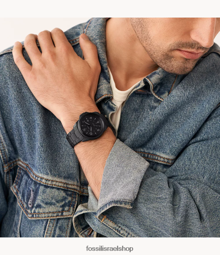 Fossil גברים שעון נירוסטה תלת ידיים ברונזון L8J0B61349 שעון שָׁחוֹר