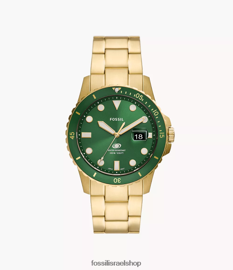 Fossil גברים שעון נירוסטה בעל תמר תלת ידיים L8J0B61350 שעון כְּחוֹל