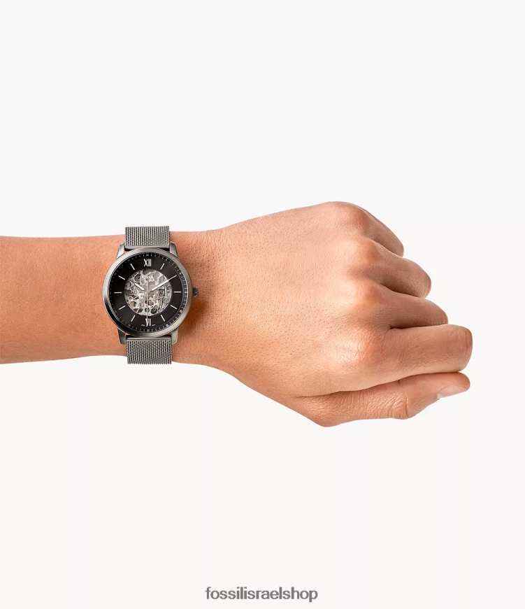 Fossil גברים שעון נירוסטה נייטרה אוטומטי L8J0B61358 שעון עָשָׁן