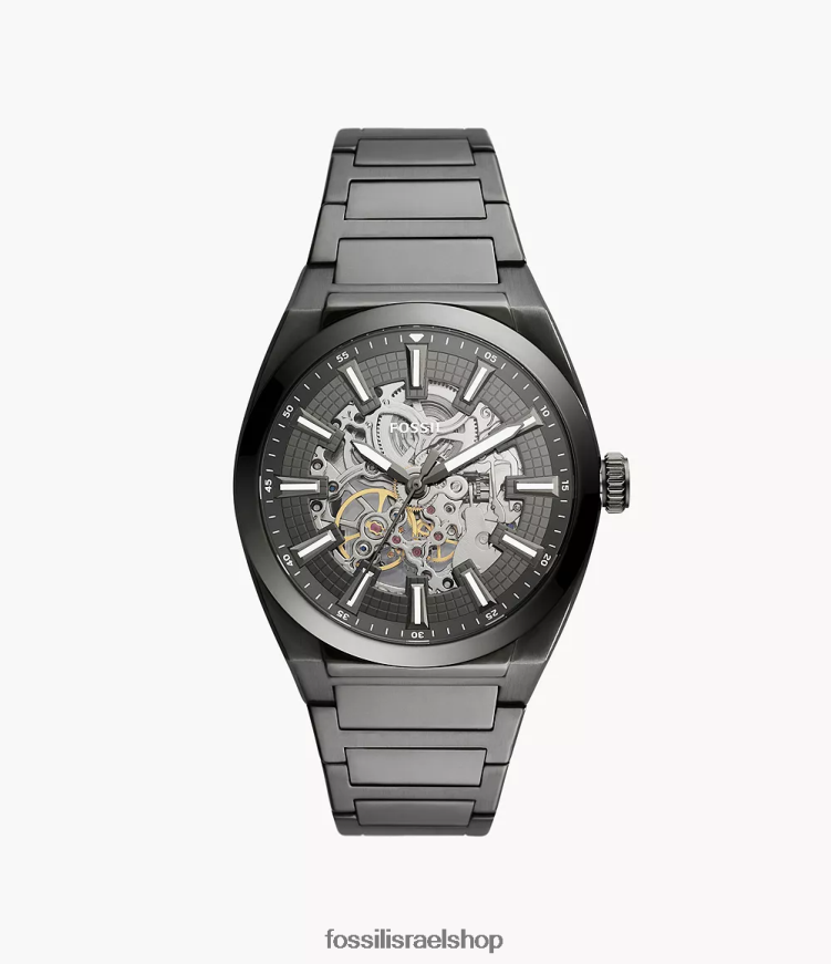 Fossil גברים שעון אוורט אוטומטי מנירוסטה L8J0B61363 שעון עָשָׁן