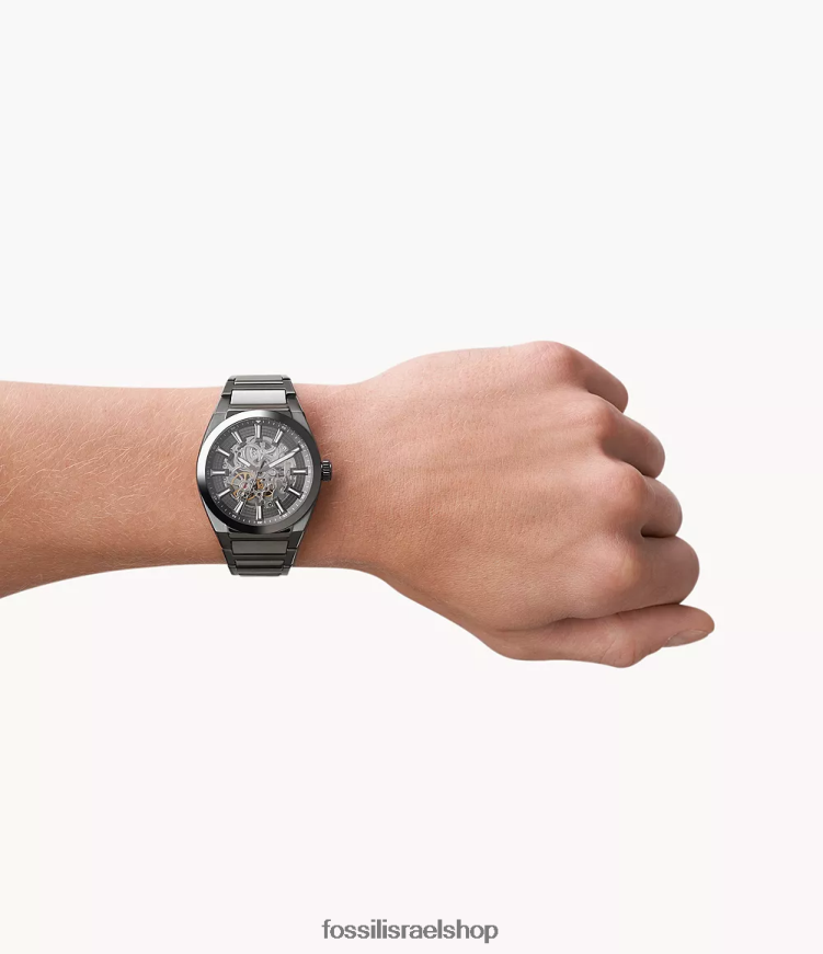 Fossil גברים שעון אוורט אוטומטי מנירוסטה L8J0B61363 שעון עָשָׁן