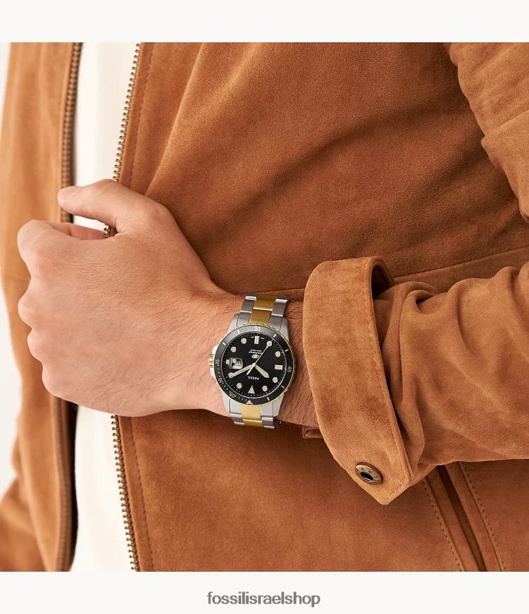 Fossil גברים שעון נירוסטה בעל תמר תלת ידיים L8J0B61369 שעון כְּחוֹל