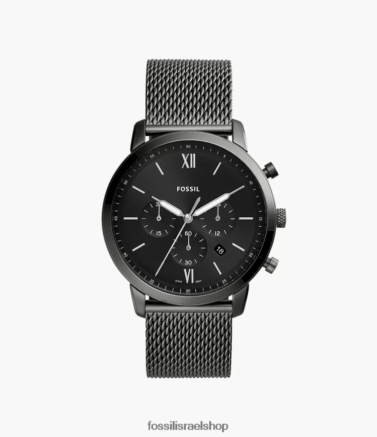 Fossil גברים שעון רשת נייטרה כרונוגרף מנירוסטה L8J0B61371 שעון עָשָׁן