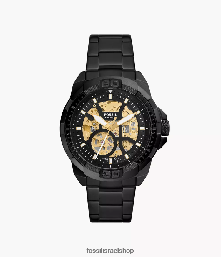 Fossil גברים שעון ברונסון אוטומטי מנירוסטה L8J0B61374 שעון שָׁחוֹר