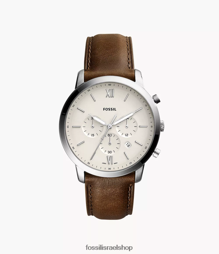 Fossil גברים שעון עור נייטרה כרונוגרף L8J0B61402 שעון חום