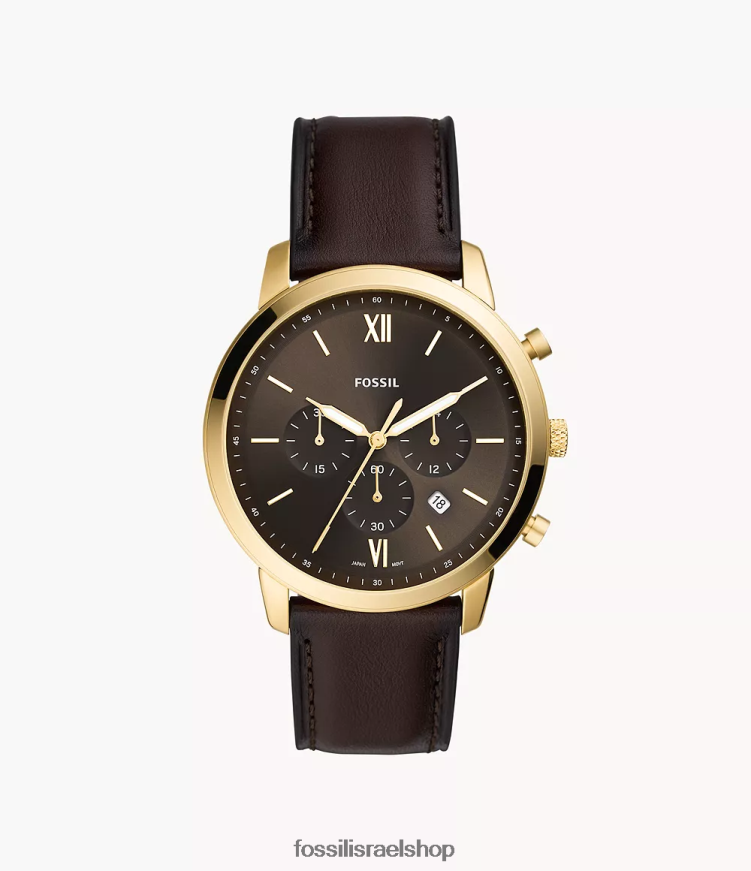 Fossil גברים שעון עור נייטרה כרונוגרף L8J0B61416 שעון חום