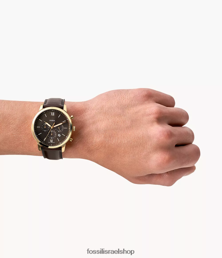 Fossil גברים שעון עור נייטרה כרונוגרף L8J0B61416 שעון חום