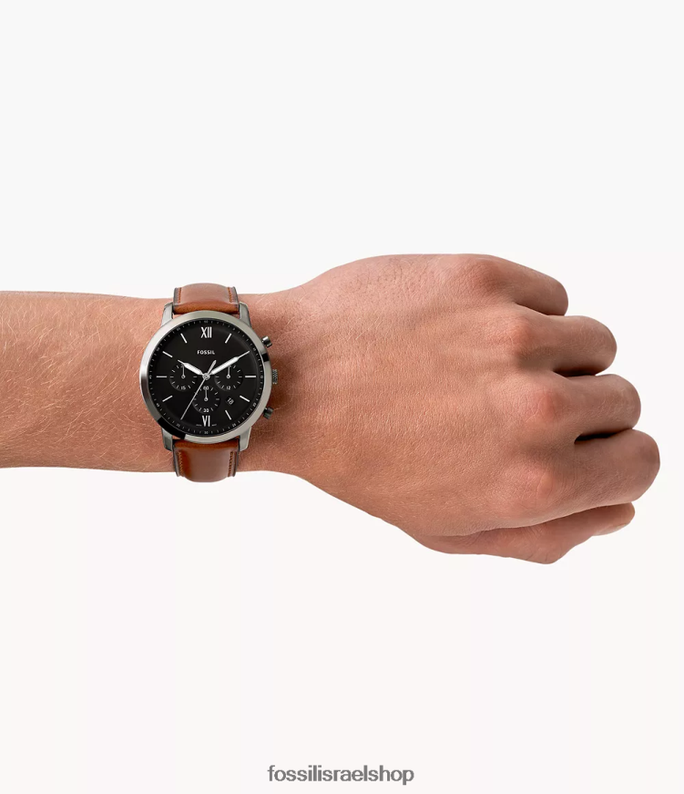 Fossil גברים שעון עור נייטרה כרונוגרף L8J0B61419 שעון עַנבָּר
