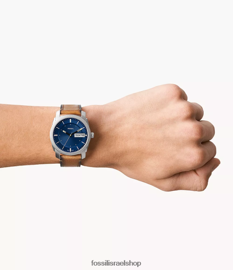 Fossil גברים מכונה שעון עור לייט-היד בעל שלוש ידיים L8J0B61420 שעון לְהִשְׁתַזֵף