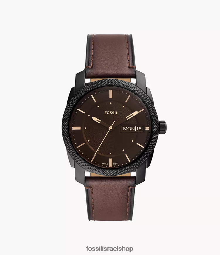 Fossil גברים מכונה תלת ידיים שעון עור לייטהייד L8J0B61425 שעון חום