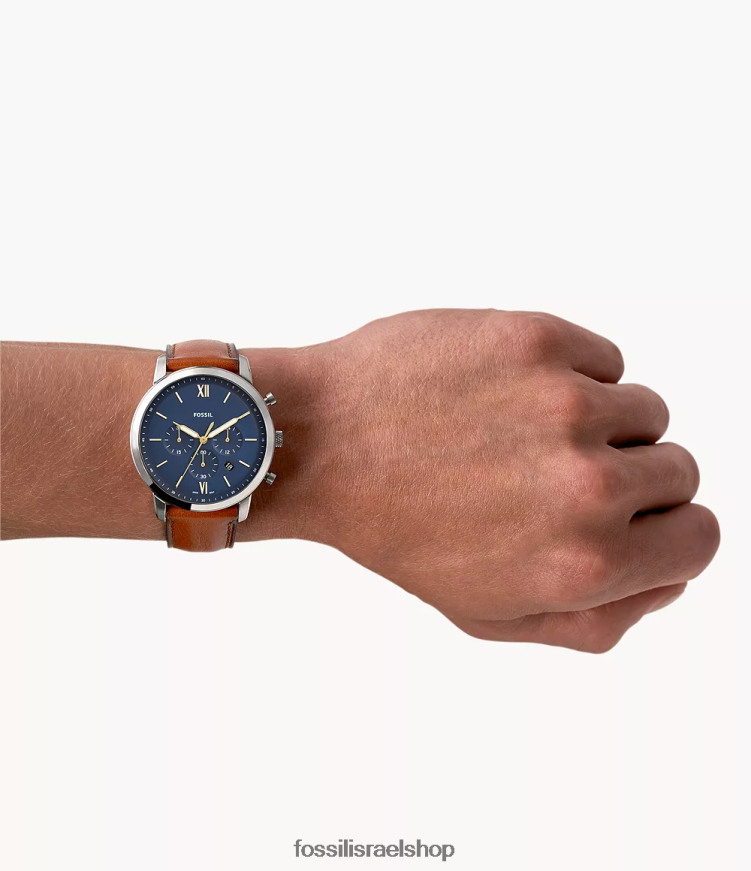 Fossil גברים שעון עור נייטרה כרונוגרף L8J0B61431 שעון חום