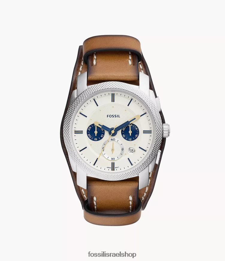 Fossil גברים מכונה כרונוגרף שעון עור לייטהייד L8J0B61440 שעון לְהִשְׁתַזֵף