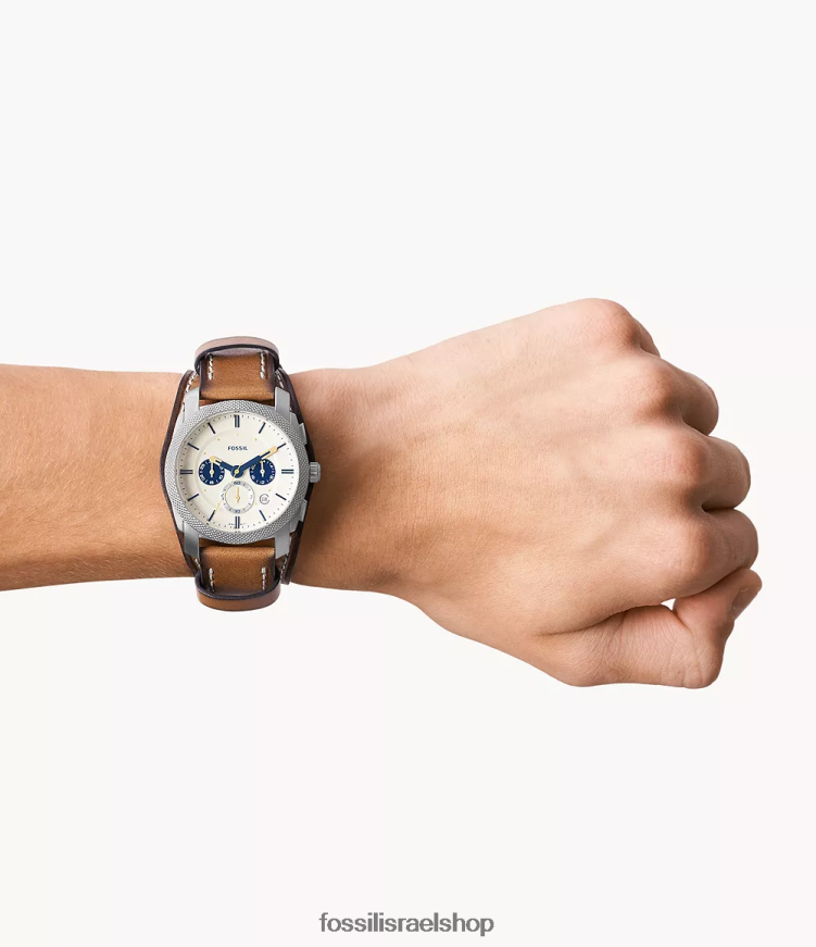 Fossil גברים מכונה כרונוגרף שעון עור לייטהייד L8J0B61440 שעון לְהִשְׁתַזֵף