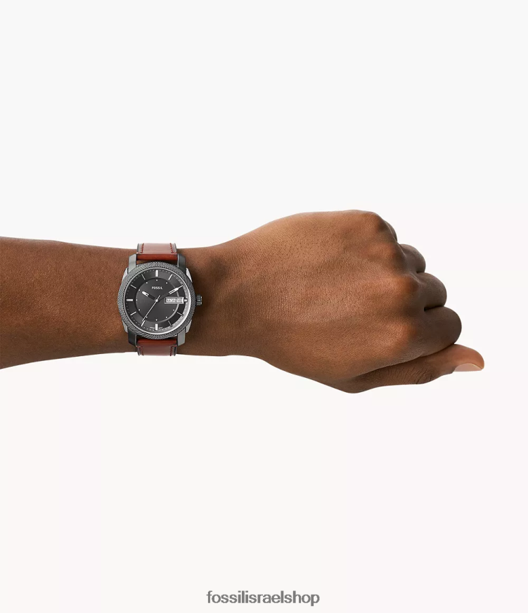 Fossil גברים מכונה תלת ידיים שעון עור לייטהייד L8J0B61444 שעון חום