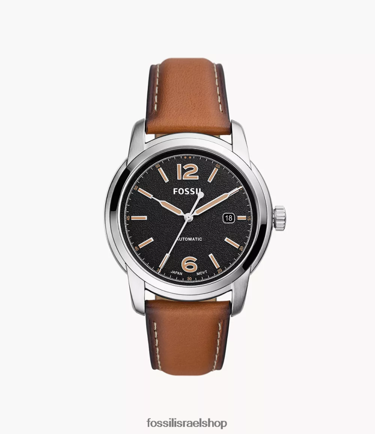 Fossil גברים שעון עור אוטומטי של מורשת L8J0B61452 שעון מטען