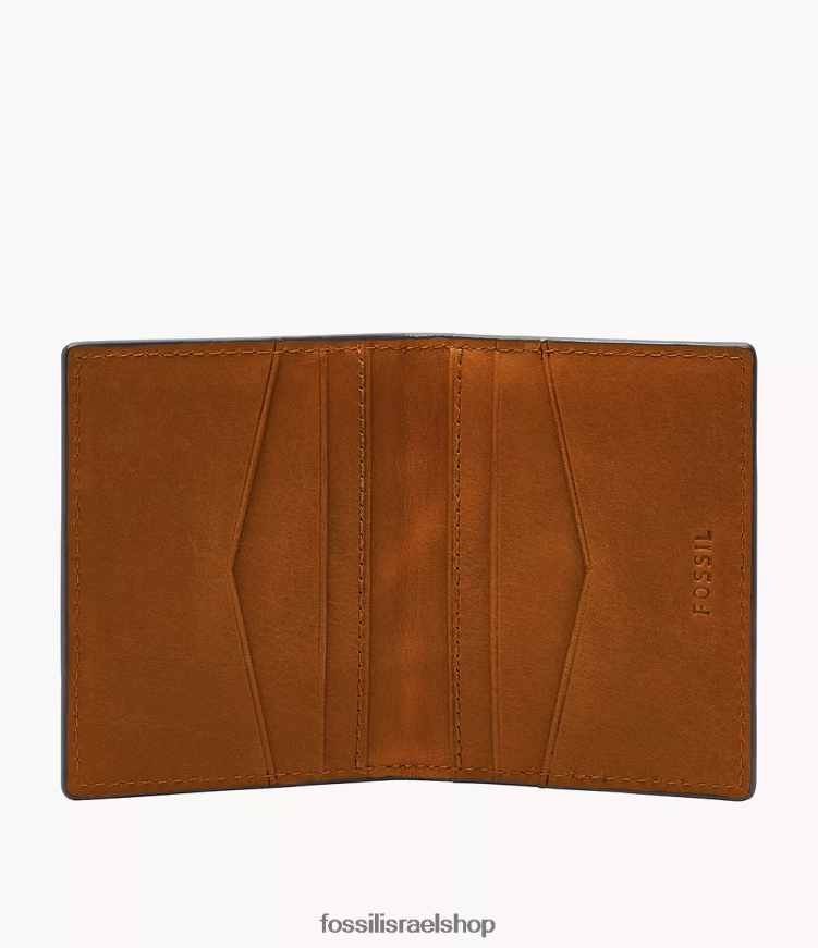 Fossil גברים מארז כרטיס אוורט דופול L8J0B61696 ארנק חום