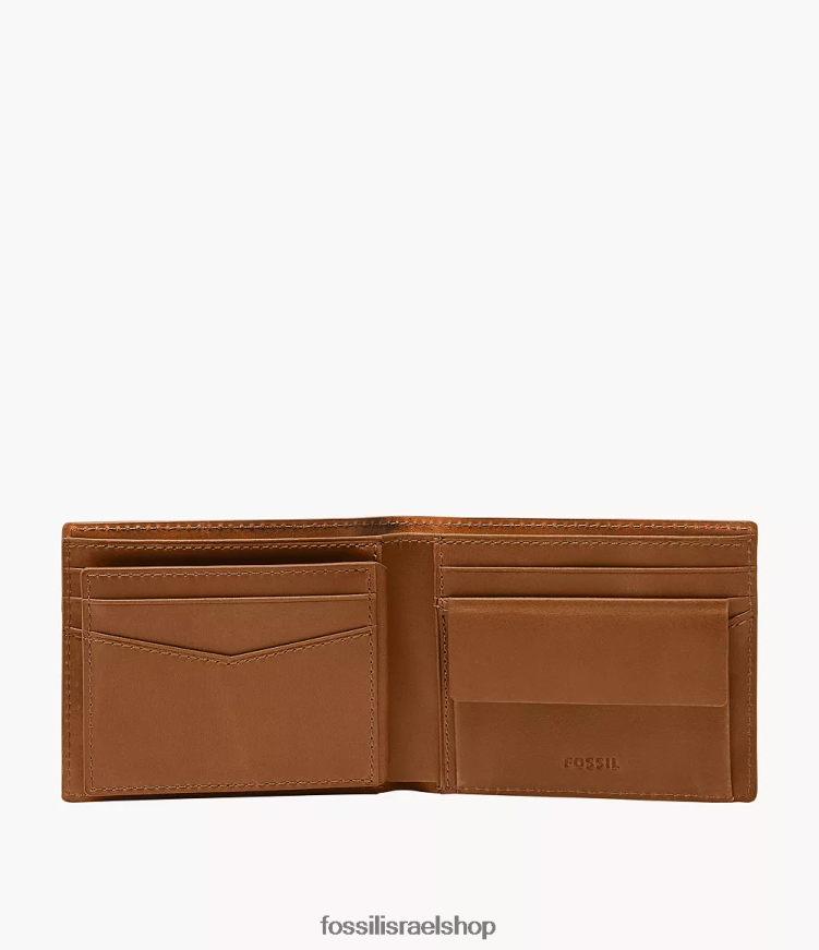 Fossil גברים אוורט כיס מטבעות גדול דו-צדדי L8J0B61707 ארנק אוּכָּף