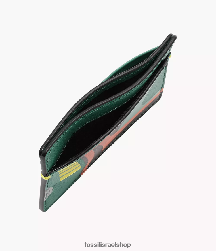 Fossil גברים נרתיק כרטיס מלחמת הכוכבים בובה פט L8J0B61712 ארנק ירוק