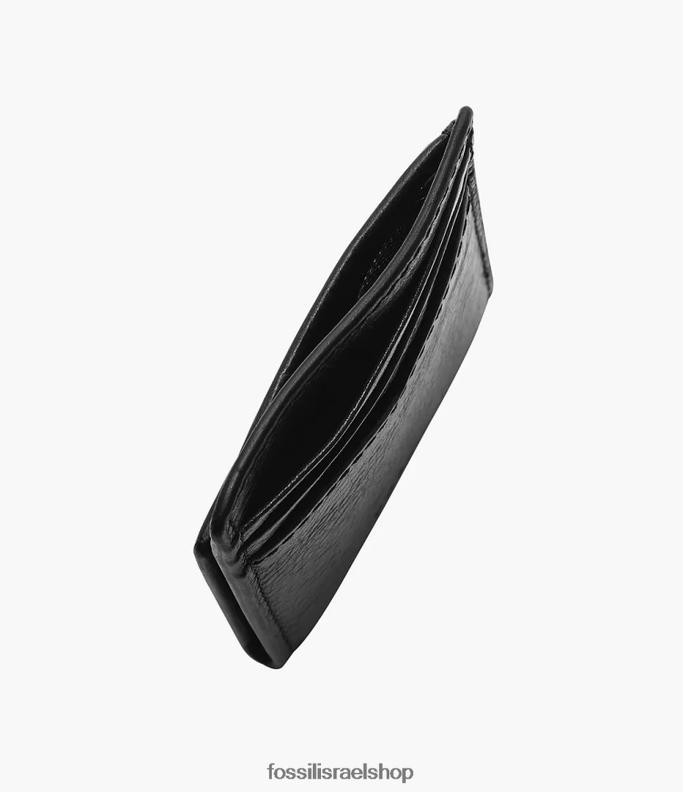 Fossil גברים מארז כרטיס מגנטי של אנדרו L8J0B61729 ארנק שָׁחוֹר