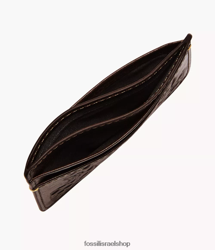 Fossil גברים מארז כרטיס ברונזון L8J0B61735 ארנק חום כהה