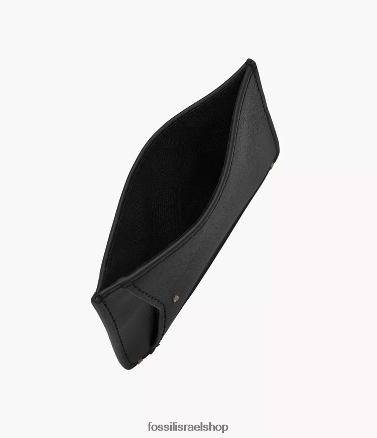 Fossil גברים נרתיק כרטיס עור ג'ושוע קקטוס L8J0B61740 ארנק שָׁחוֹר