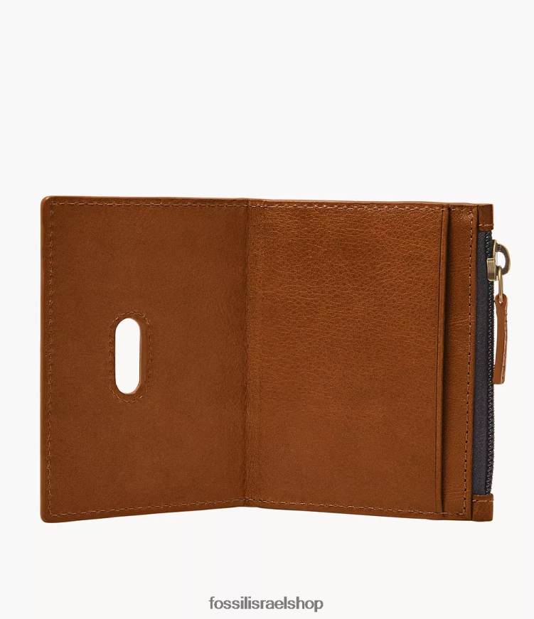 Fossil גברים נרתיק כרטיס רוכסן של אנדרו L8J0B61748 ארנק אוּכָּף