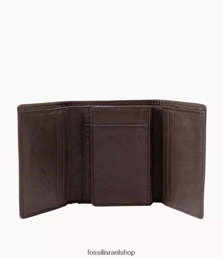 Fossil גברים ארנק משולש אינגרם L8J0B61756 ארנק חום