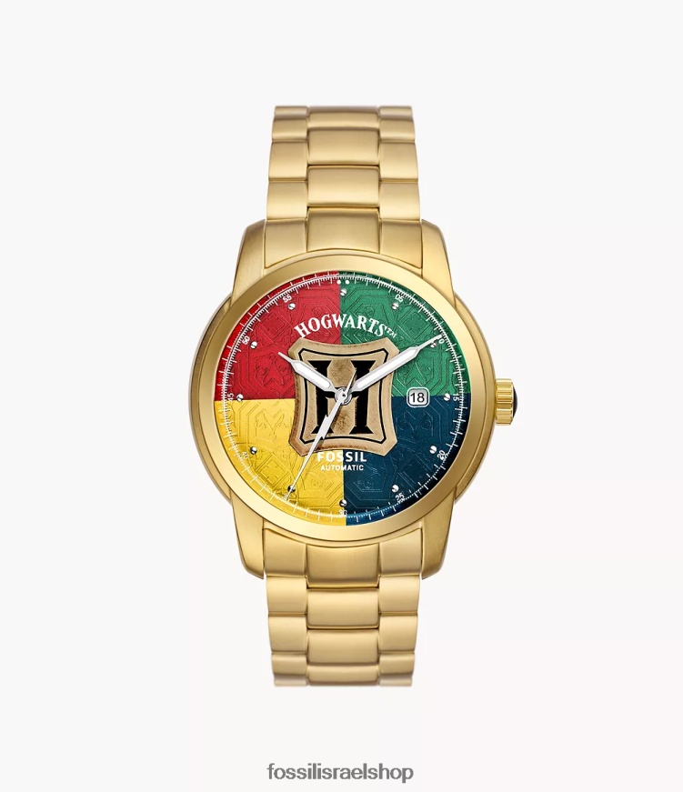 Fossil נשים שעון הארי פוטר אוטומטי מנירוסטה במהדורה מוגבלת L8J0B6177 שעון גוון זהב