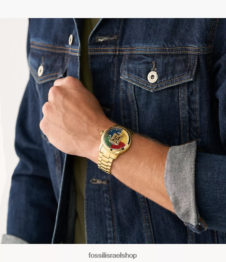 Fossil נשים שעון הארי פוטר אוטומטי מנירוסטה במהדורה מוגבלת L8J0B6177 שעון גוון זהב