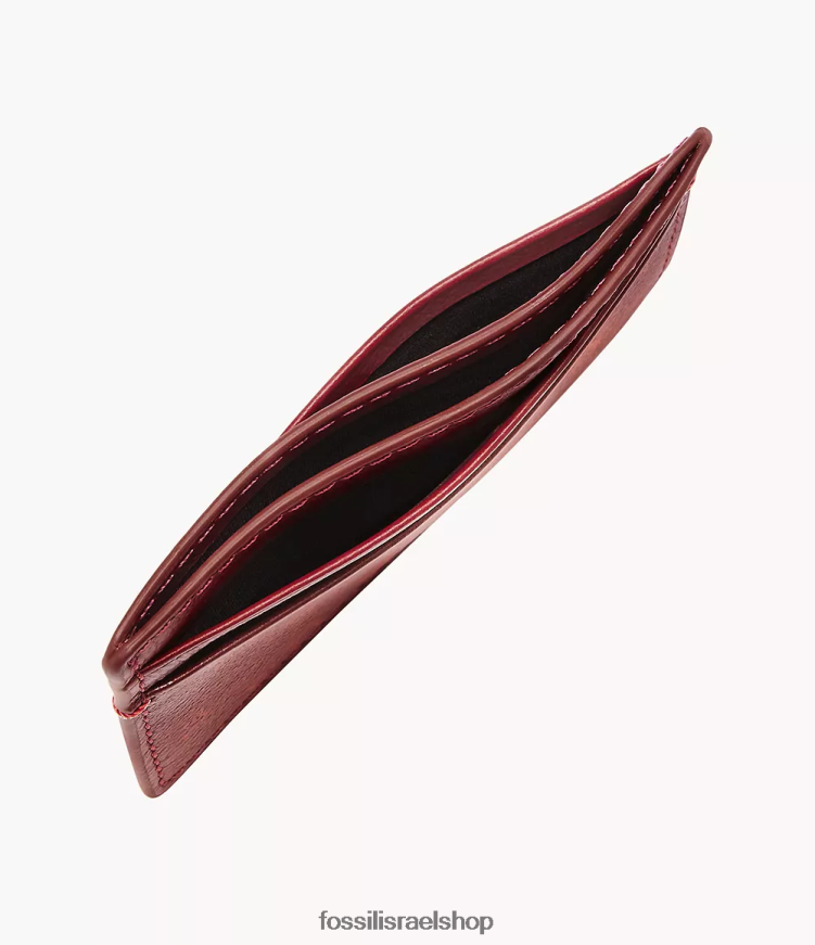 Fossil גברים מארז כרטיסי סטיבן לשנה החדשה הירחית L8J0B61782 ארנק אָדוֹם