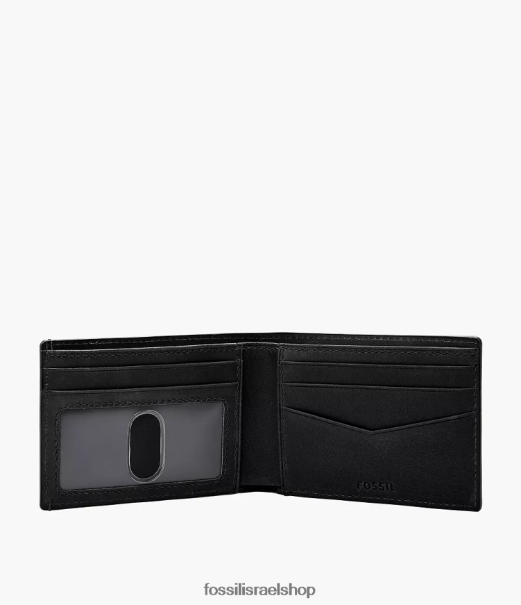 Fossil גברים כיס קדמי של ברונזון דו-צדדי L8J0B61803 ארנק שָׁחוֹר