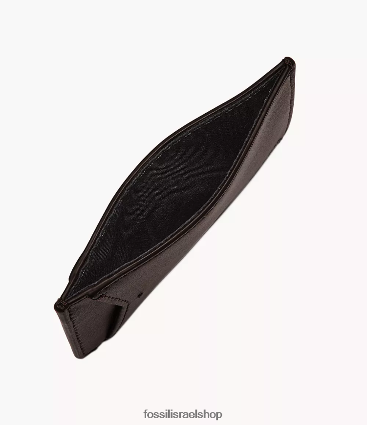 Fossil גברים נרתיק כרטיס ג'ושוע L8J0B61831 ארנק חום כהה