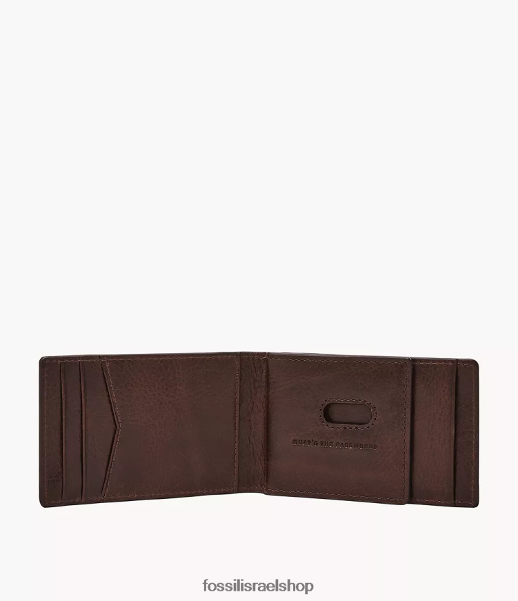 Fossil גברים כיס קדמי של אנדרו L8J0B61837 ארנק חום