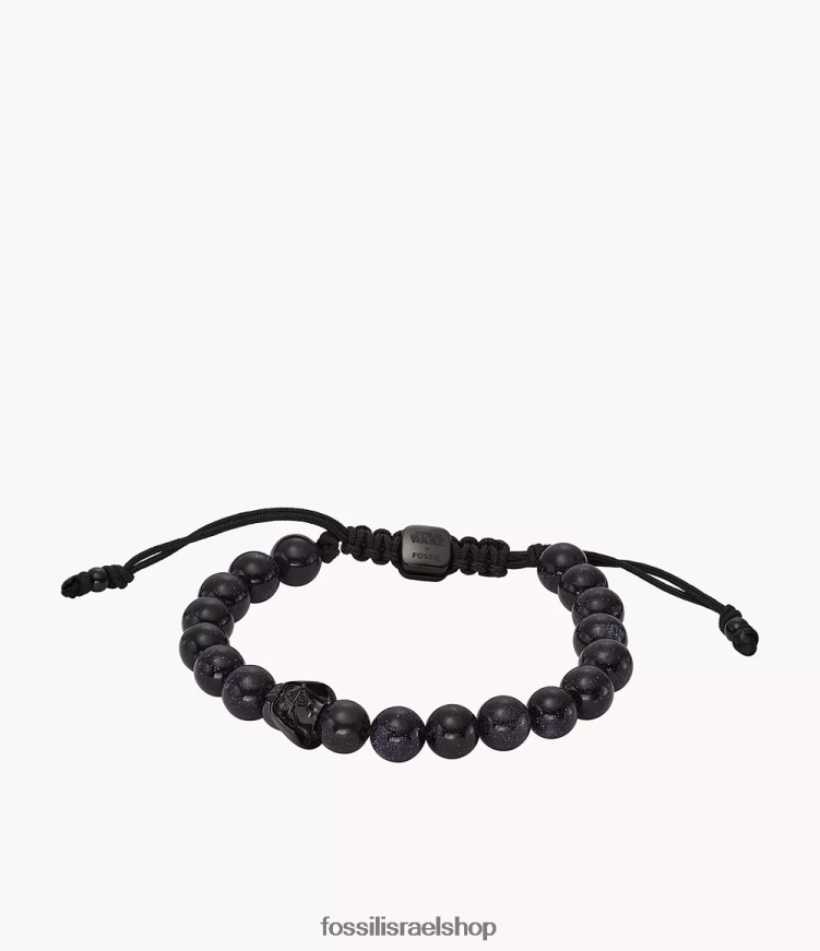 Fossil גברים מלחמת הכוכבים דארת' ויידר צמיד חרוזים L8J0B61844 תכשיט אבן חול כחולה