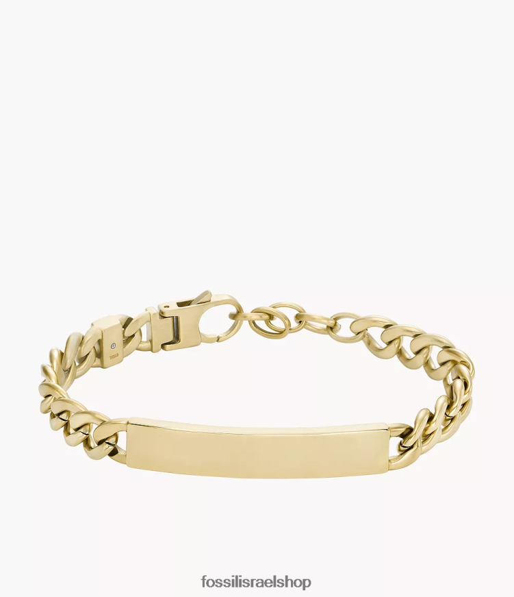 Fossil גברים צמיד שרשרת נירוסטה מצויר L8J0B61846 תכשיט גוון זהב