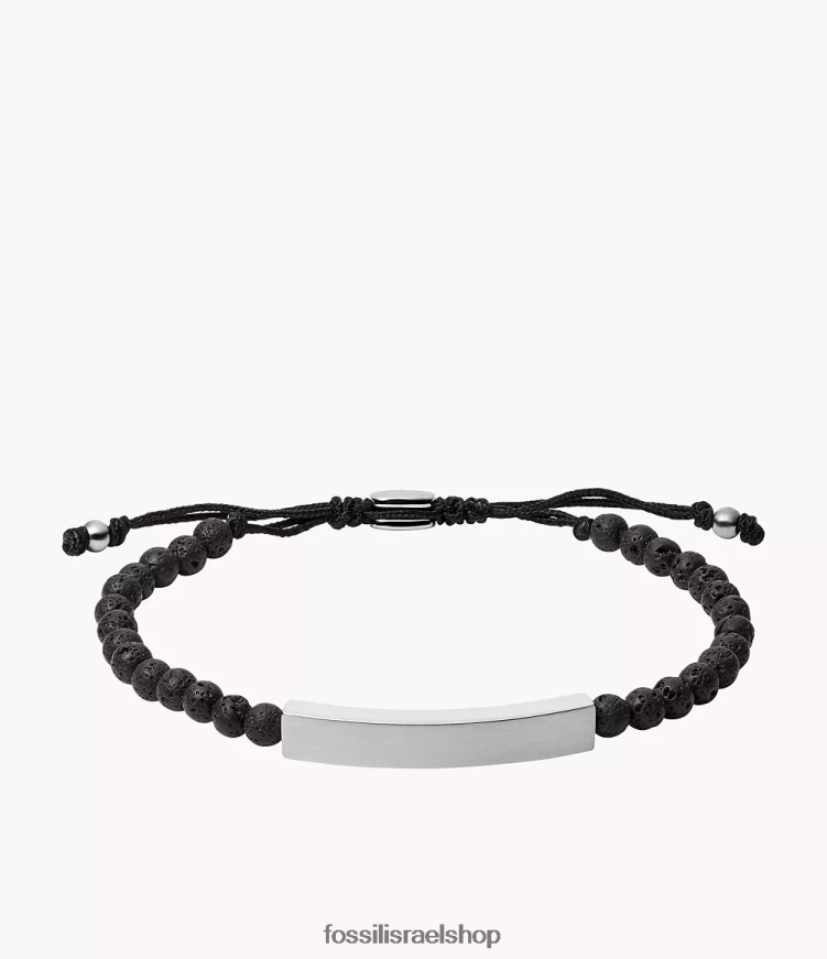 Fossil גברים צמיד אבן לבה פלאק L8J0B61848 תכשיט בגוון כסף