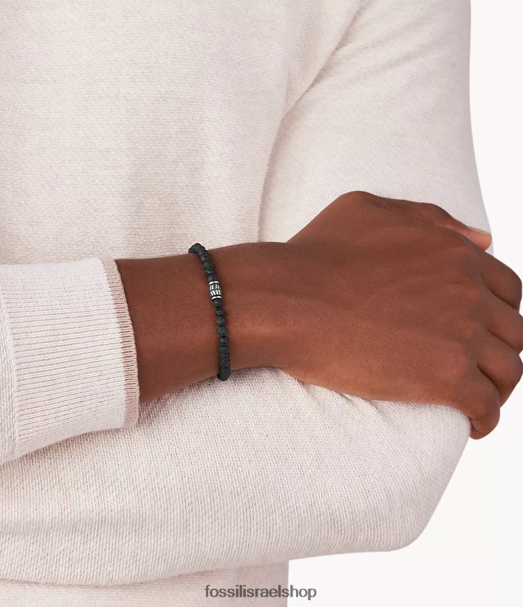 Fossil גברים צמיד חצי יקר L8J0B61850 תכשיט שָׁחוֹר