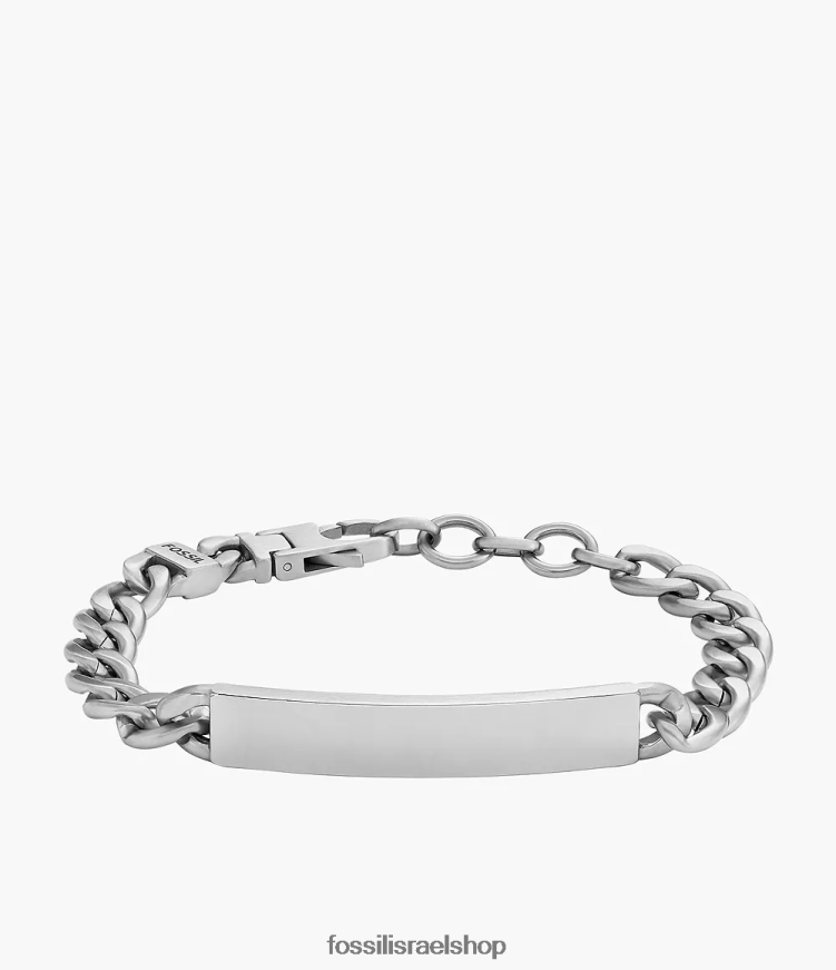 Fossil גברים צמיד מזהה נירוסטה צייר L8J0B61857 תכשיט בגוון כסף