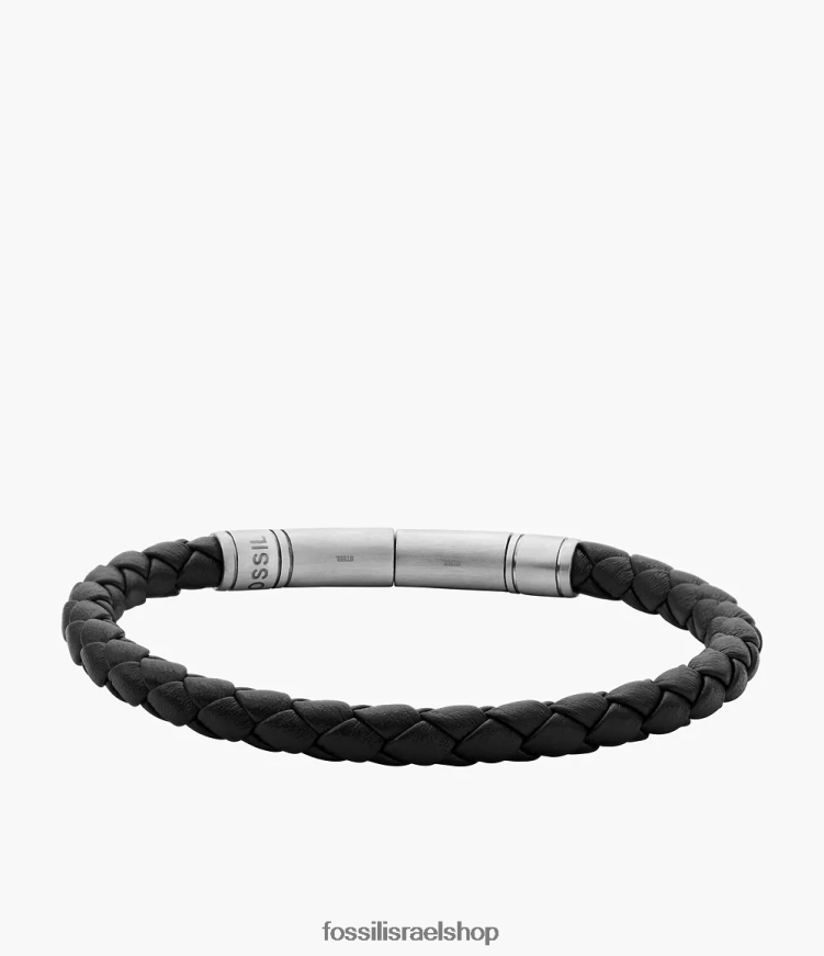 Fossil גברים צמיד עור קלוע קז'ואל וינטג' L8J0B61862 תכשיט חום