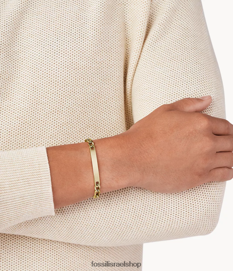 Fossil גברים צמיד לוח פלדה L8J0B61866 תכשיט גוון זהב