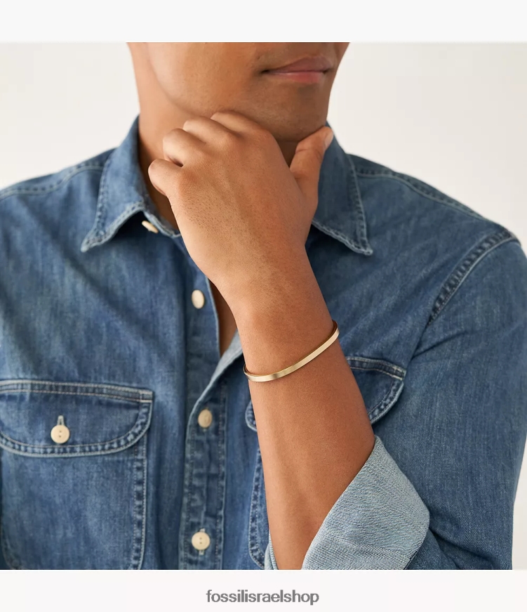 Fossil גברים צמיד שרוול מודרני של אמריקנה מנירוסטה L8J0B61881 תכשיט גוון זהב