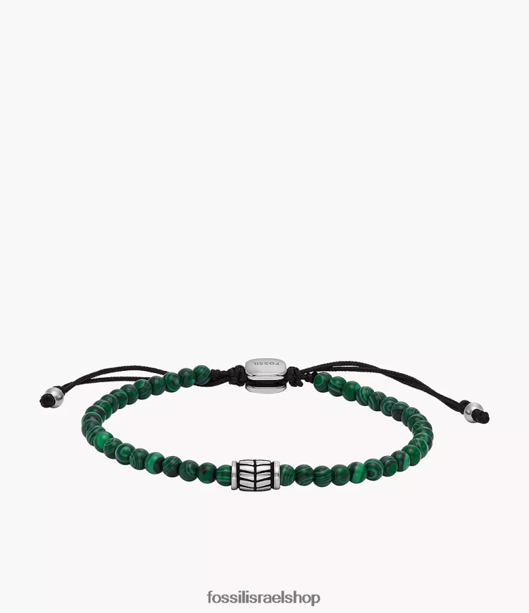 Fossil גברים צמיד חרוזי מלכיט משוחזר L8J0B61886 תכשיט ירוק
