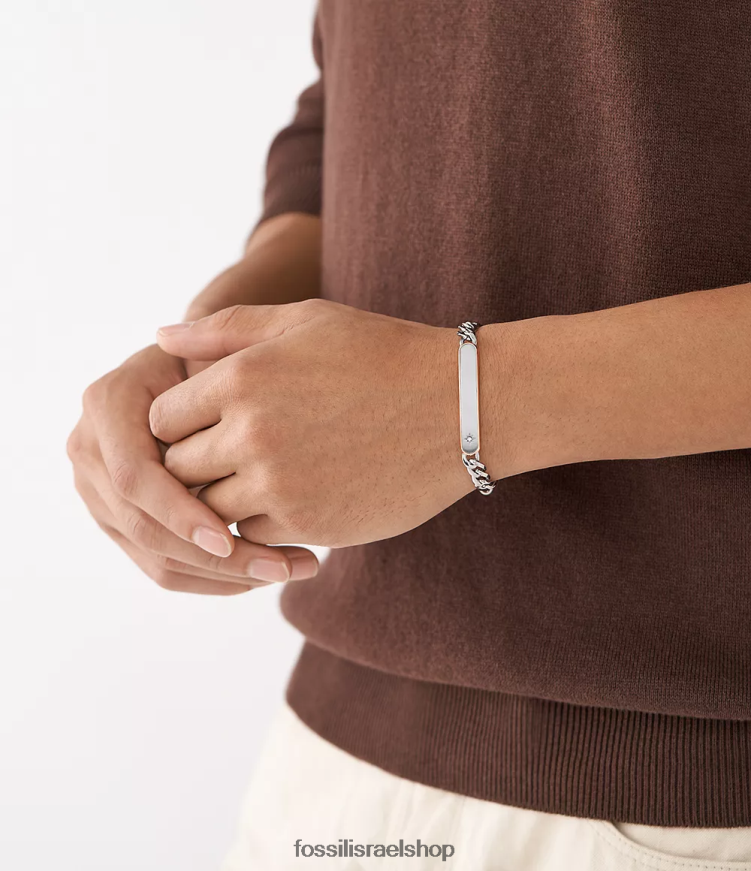 Fossil גברים צמיד שרשרת קלאסי מנירוסטה L8J0B61888 תכשיט דו-גוני