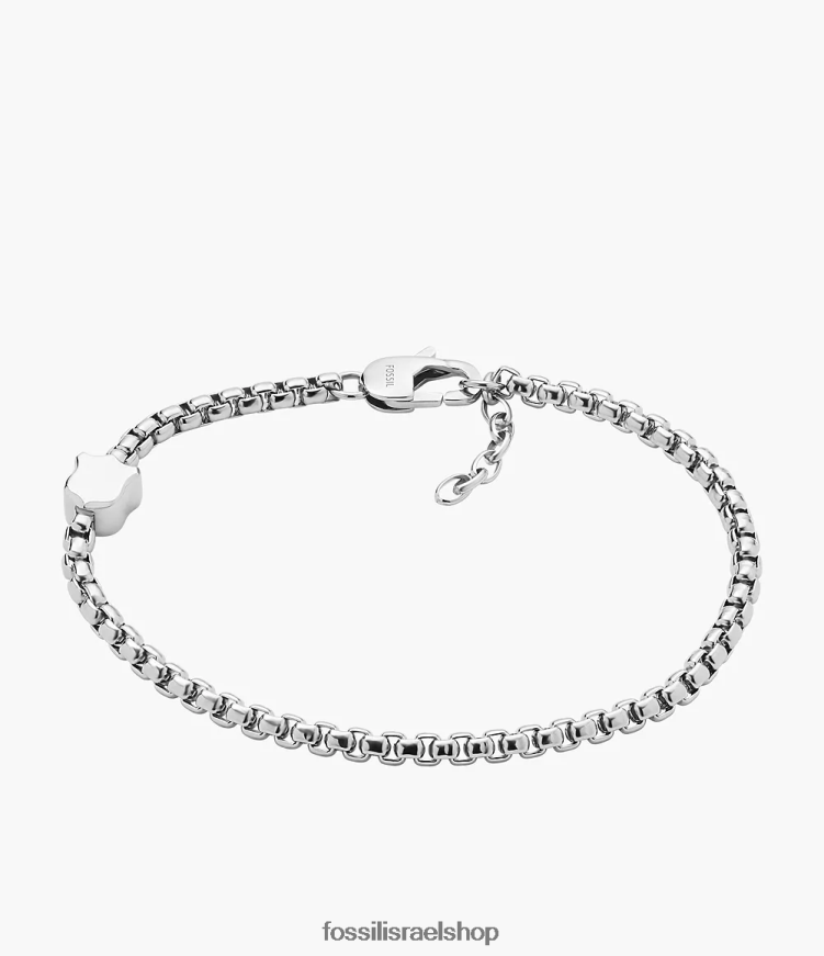 Fossil גברים מורשת מגן נירוסטה צמיד שרשרת L8J0B61896 תכשיט בגוון כסף