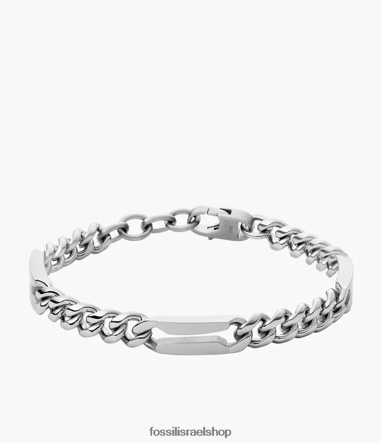 Fossil גברים צמיד שרשרת נירוסטה L8J0B61899 תכשיט בגוון כסף