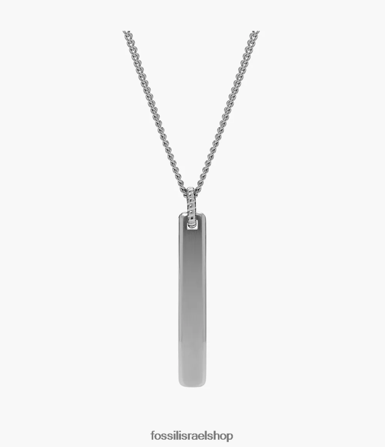 Fossil גברים שרשרת תליון מפלדת אל חלד וינטג' קז'ואל L8J0B61901 תכשיט בגוון כסף