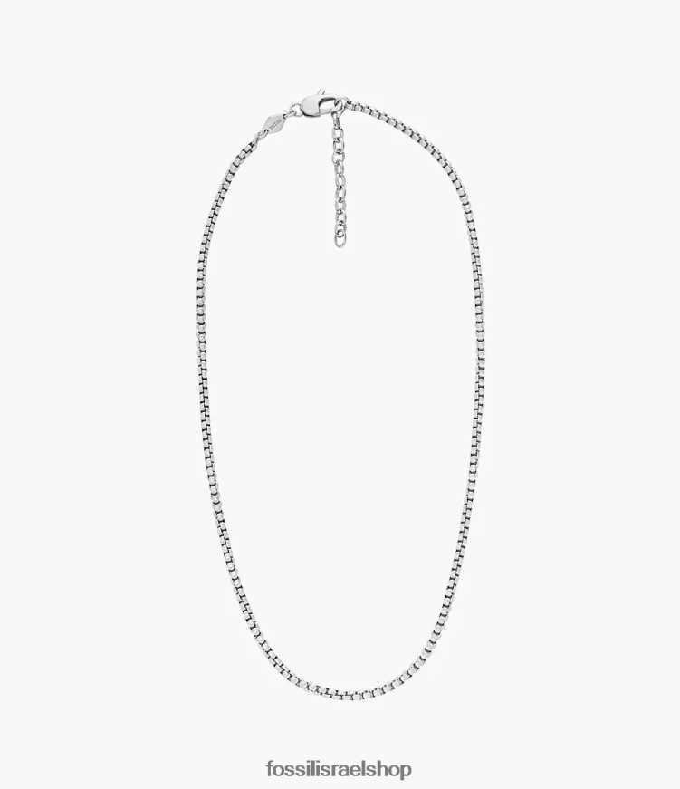 Fossil גברים שרשרת שרשרת נירוסטה מוערמת כולה L8J0B61906 תכשיט בגוון כסף