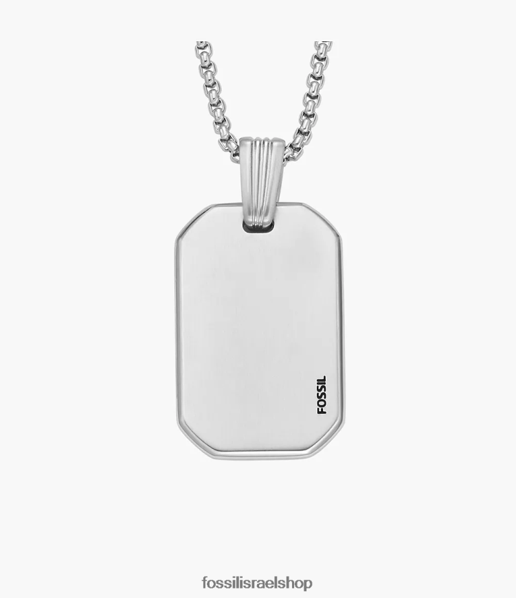 Fossil גברים שרשרת שרשרת נירוסטה מצוירת L8J0B61914 תכשיט בגוון כסף